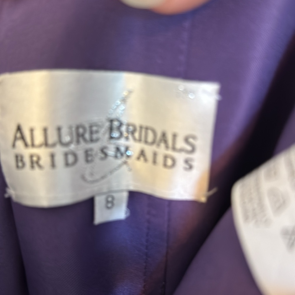 Allure Bridals Purple Strapless Ruched Cocktail Dress - Picture 3 of 5